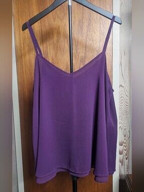 torrid Purple V-Neck Double Layer Chiffon Spaghetti Strap Cami